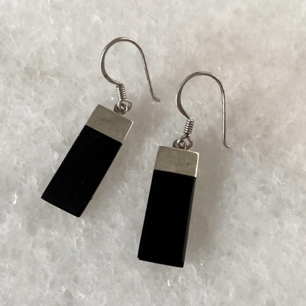Vintage Black and Silver Earrings